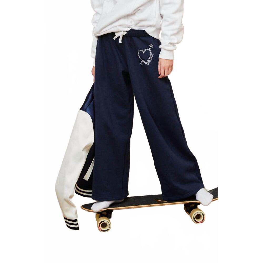 NEW THEME cami wide leg jogger in navy